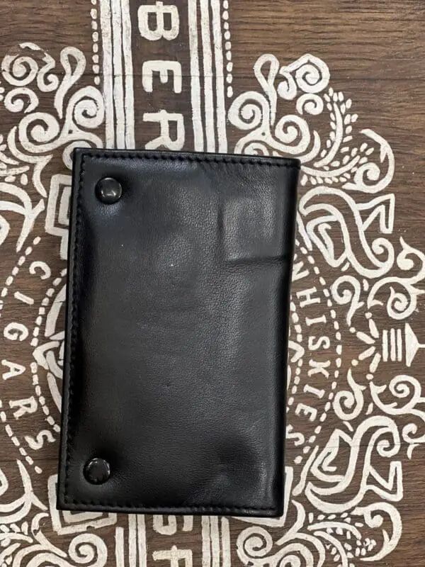 Dr Plumb Black Leather Small Double Wallet Leather Tobacco Pouch