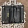 Dr Plumb Black Leather Small Double Wallet Leather Tobacco Pouch - Image 2