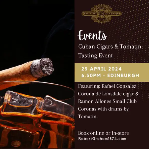 Cuban Cigars & Tomatin Tasting Event - Edinburgh