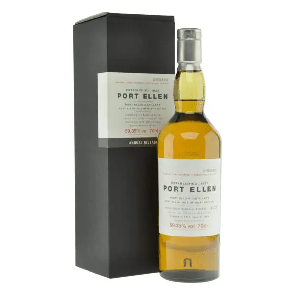 Bottle of Port Ellen 2nd Release 24-year-old Cask Strength Single Malt Whisky