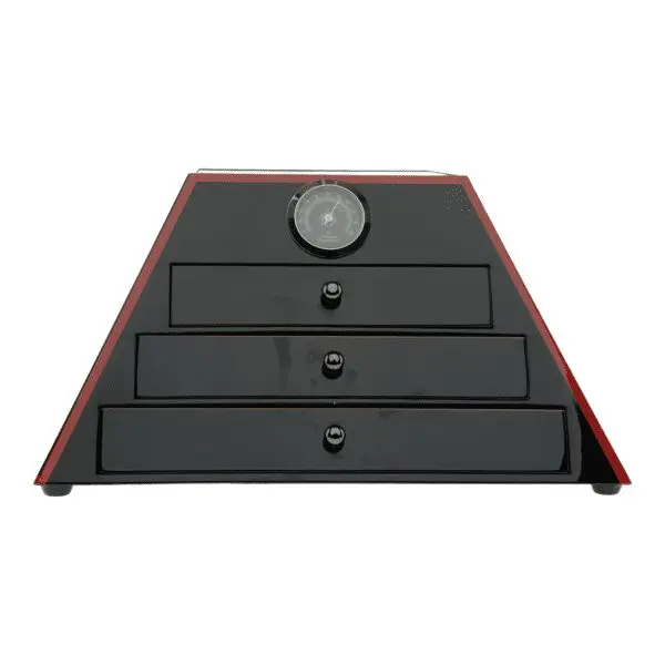 Myon Black & Red 3 Drawer Pyramid Humidor