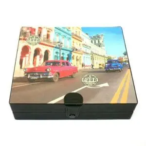 Cuba Black Leather Humidor 10 cigar capacity