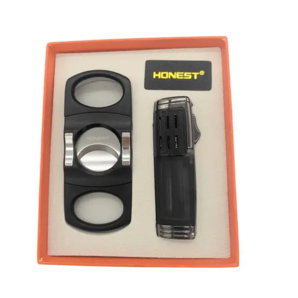 Honest Lighter and Cigar Cutter-Black MT466H