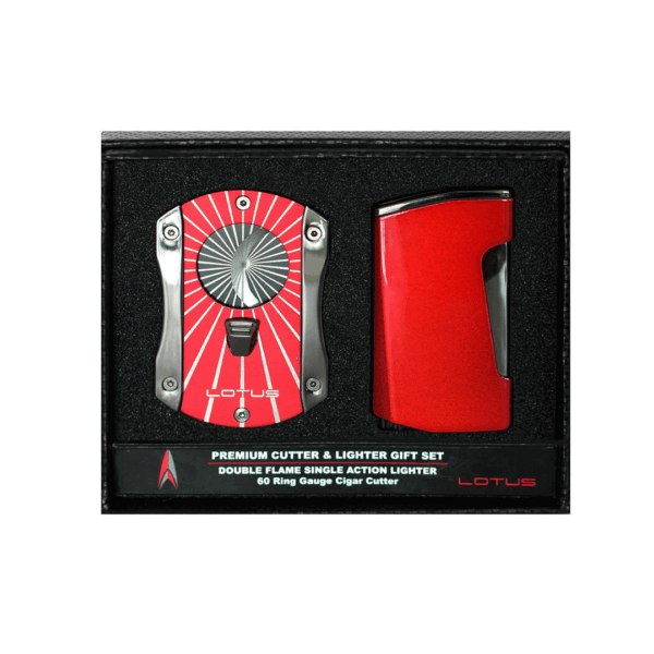 Lotus Chroma Cutter & Lighter Giftset in Red