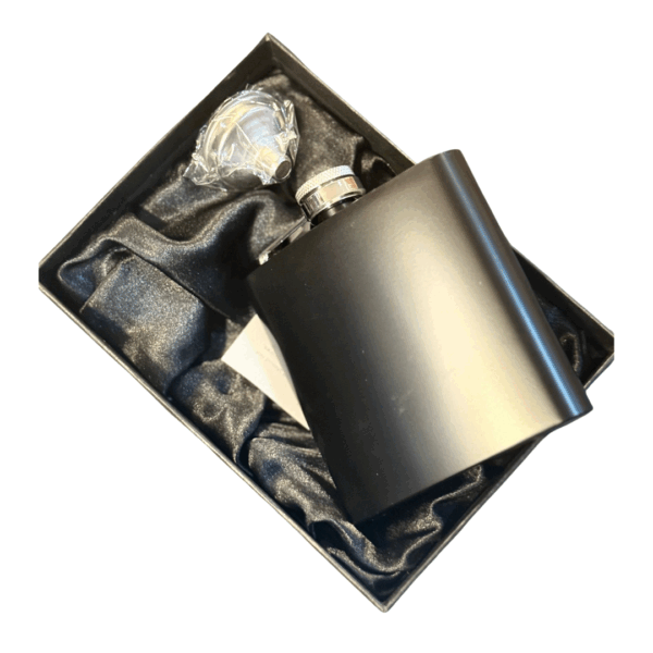 Matte Black Hipflask with funnel