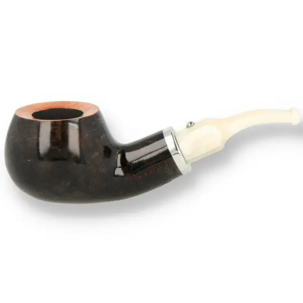 White Elephant Ebony & Ivory Grey Pipe - Shape 2