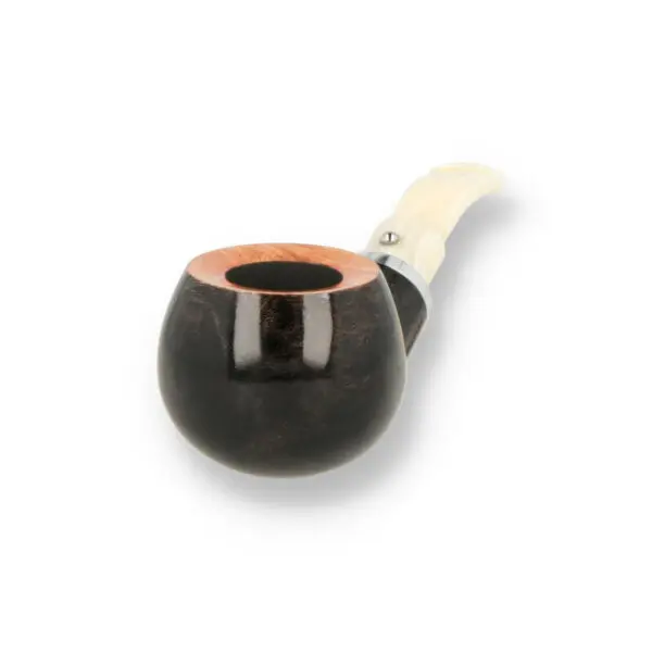 White Elephant Ebony & Ivory Grey Pipe - Shape 2