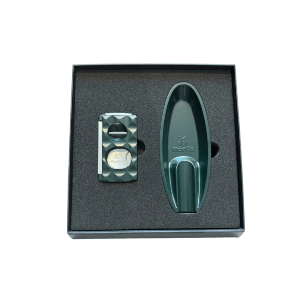 Mantis Special Edition Cutter and Ashtray Gift Set in Racing Green