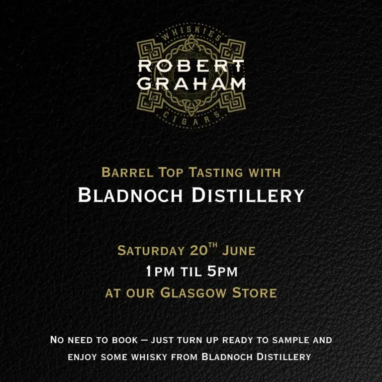 join us at our Glasgow store for a barrel top tasting with whisky from Bladnich Distillery!
