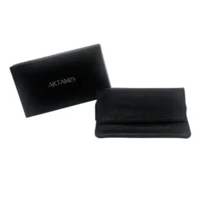 Artamis Black Leather Button Tobacco Pouch PO21CBL 1