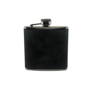 Grey Leatherette 6oz Hip Flask 3