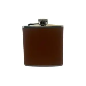 Tan Leatherette 6oz Hip Flask 3
