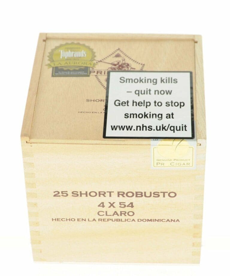 La Aurora Principes Long Filler Claro Sumo Short Robusto Box of 25