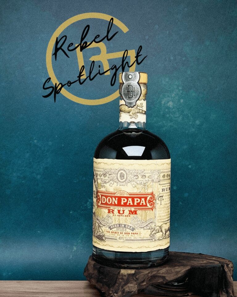Bottle of Don Papa rum, made using natural Filipino cane sugar and packed with flavours