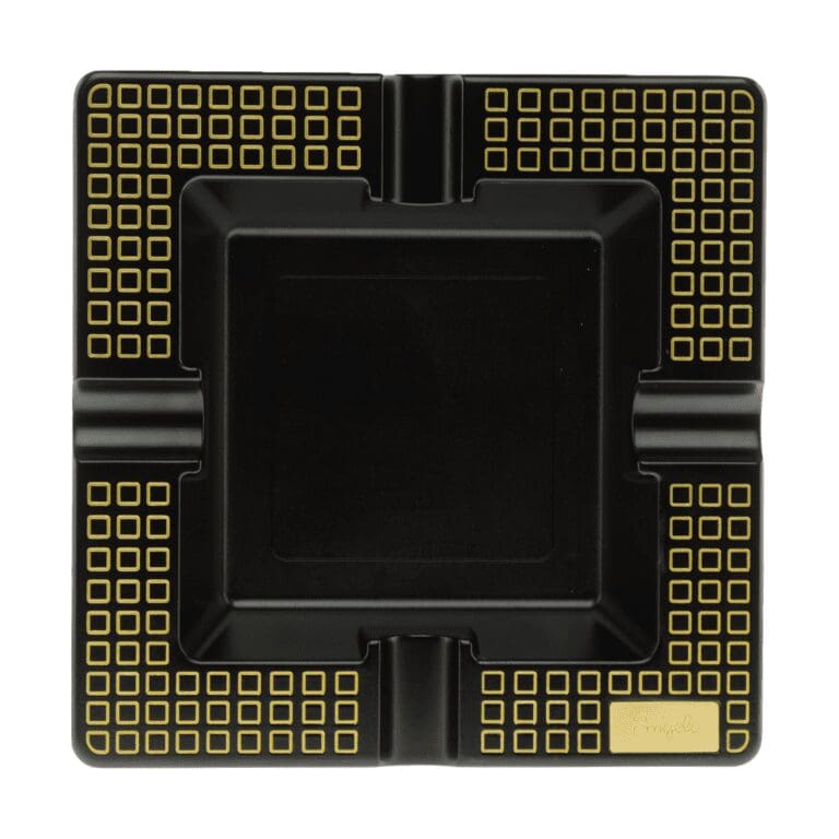 Angelo Black and Golden Metal Cigar Ashtray
