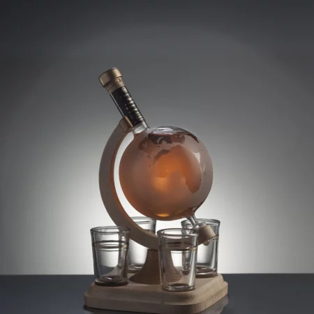 Stylish Whisky Globe & 4 Glasses set