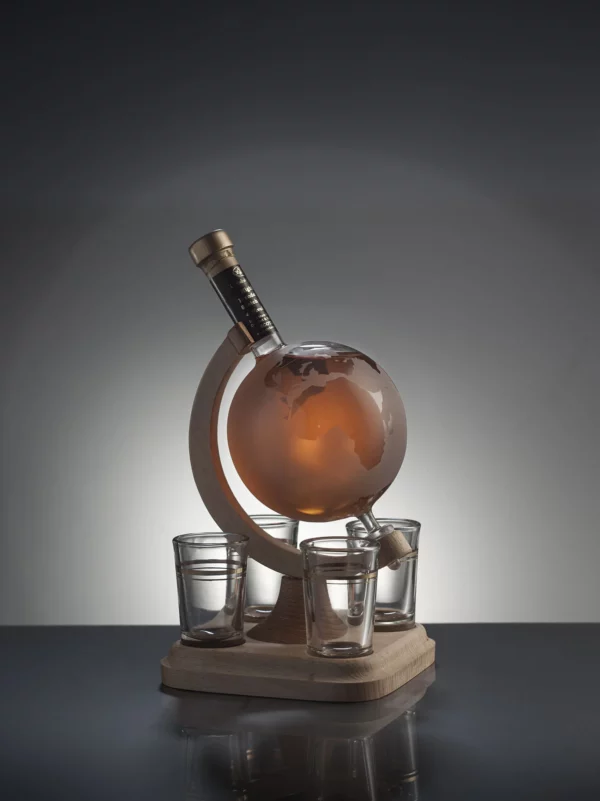 Stylish Whisky Globe & 4 Glasses set
