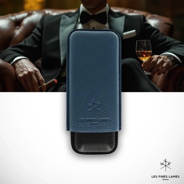 Les Fines Lames DUO Blue cigar Case