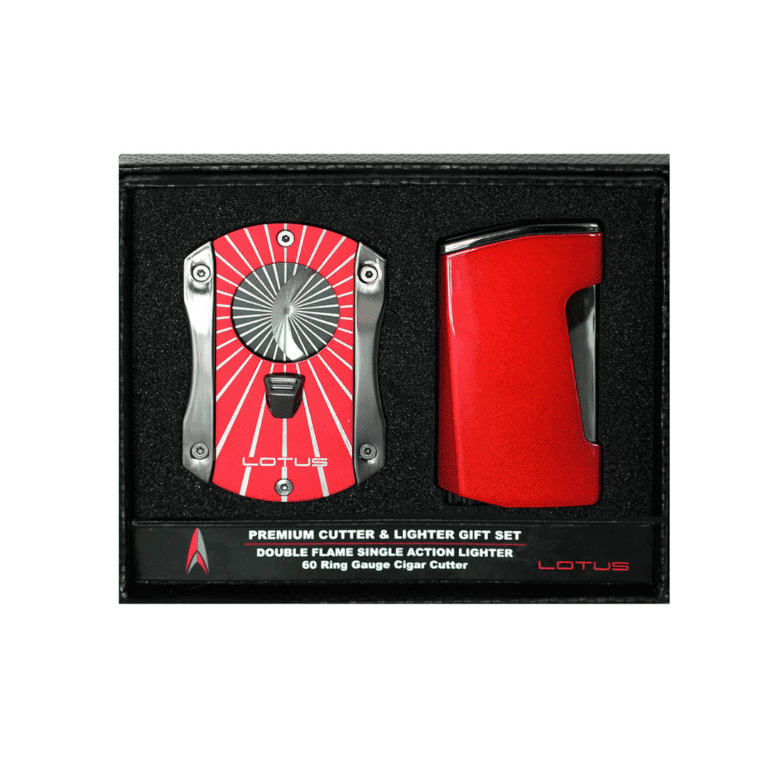 Lotus Chroma Cutter & Lighter Giftset in Red
