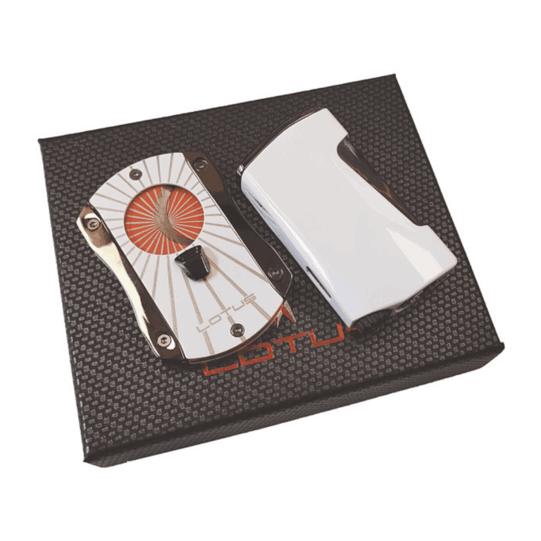 Lotus Chroma Cutter & Lighter Gift Set in White